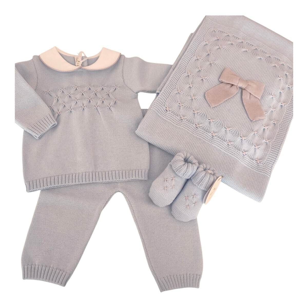 Babbucce in pura lana con smock - immagine 2