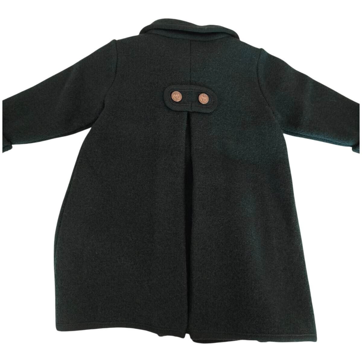 Cappotto verde doppiopetto in lana cotta con martingala - immagine 3