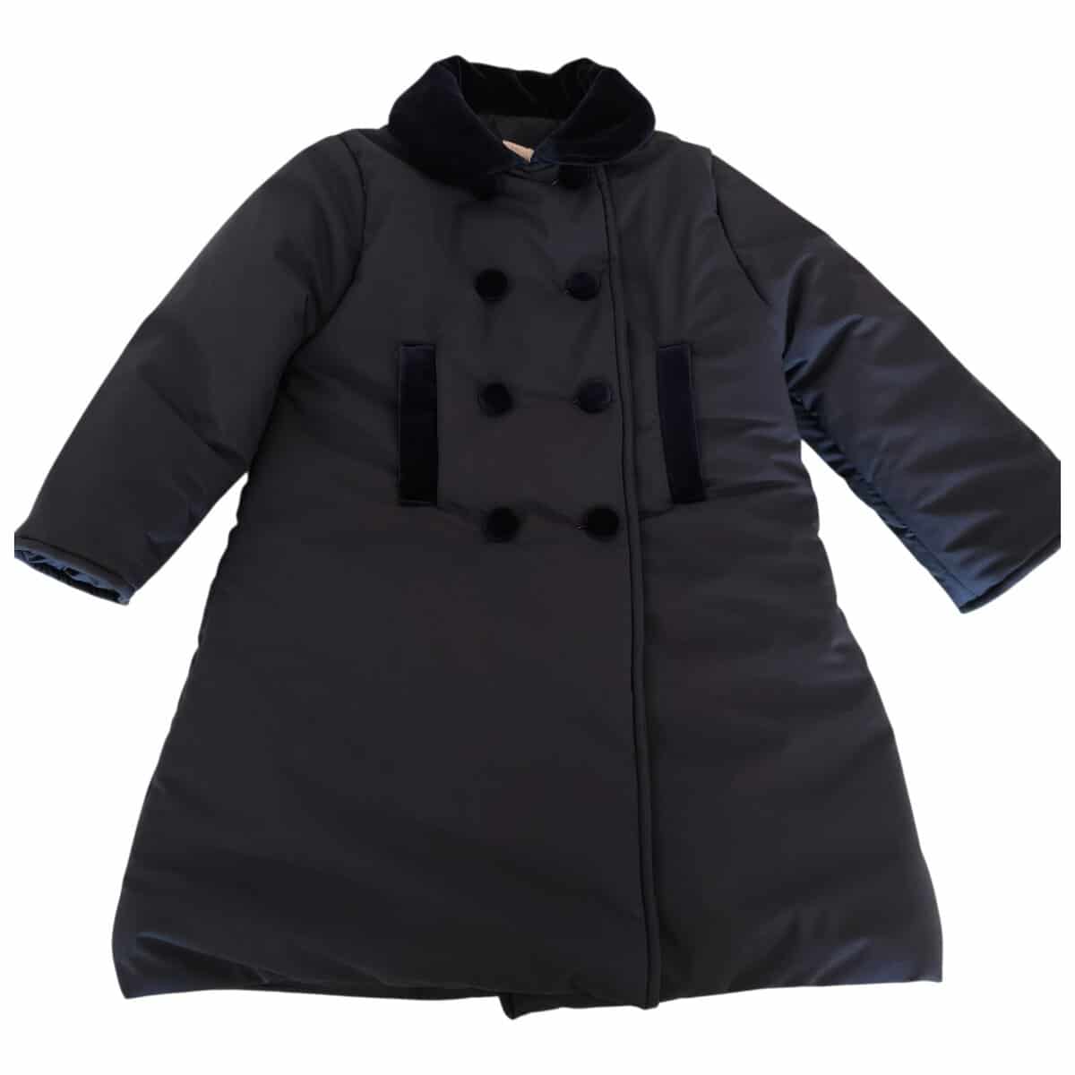 Cappotto blu imbottito doppiopetto