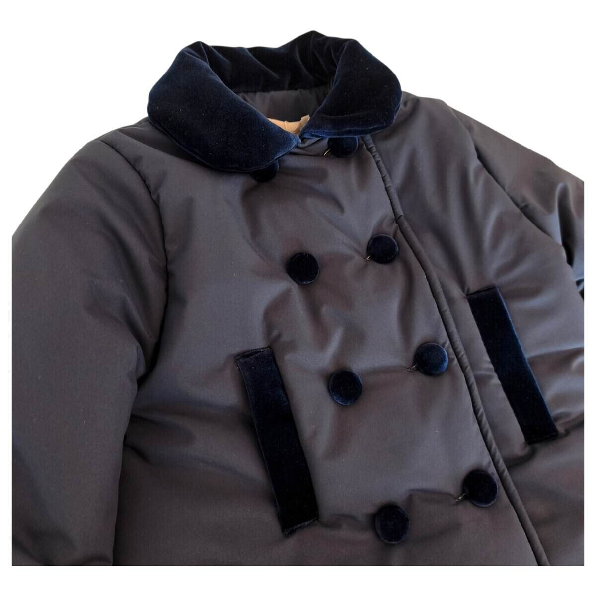 Cappotto blu imbottito doppiopetto - immagine 2