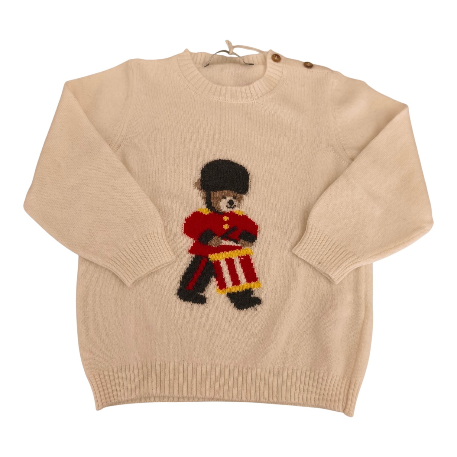 Maglioncino girocollo in lana cashmere con soldatino